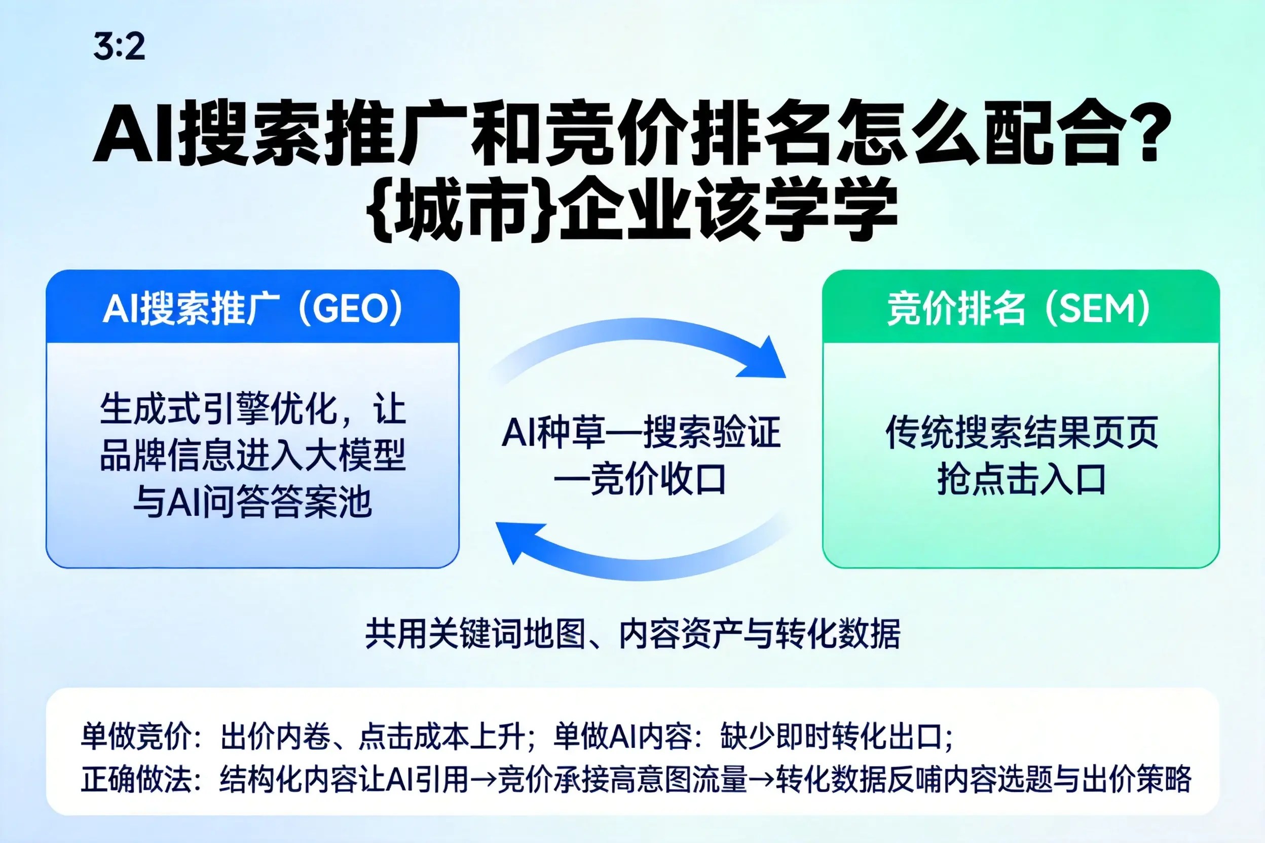 AI搜索推广和竞价排名怎么配合？广元企业该学学