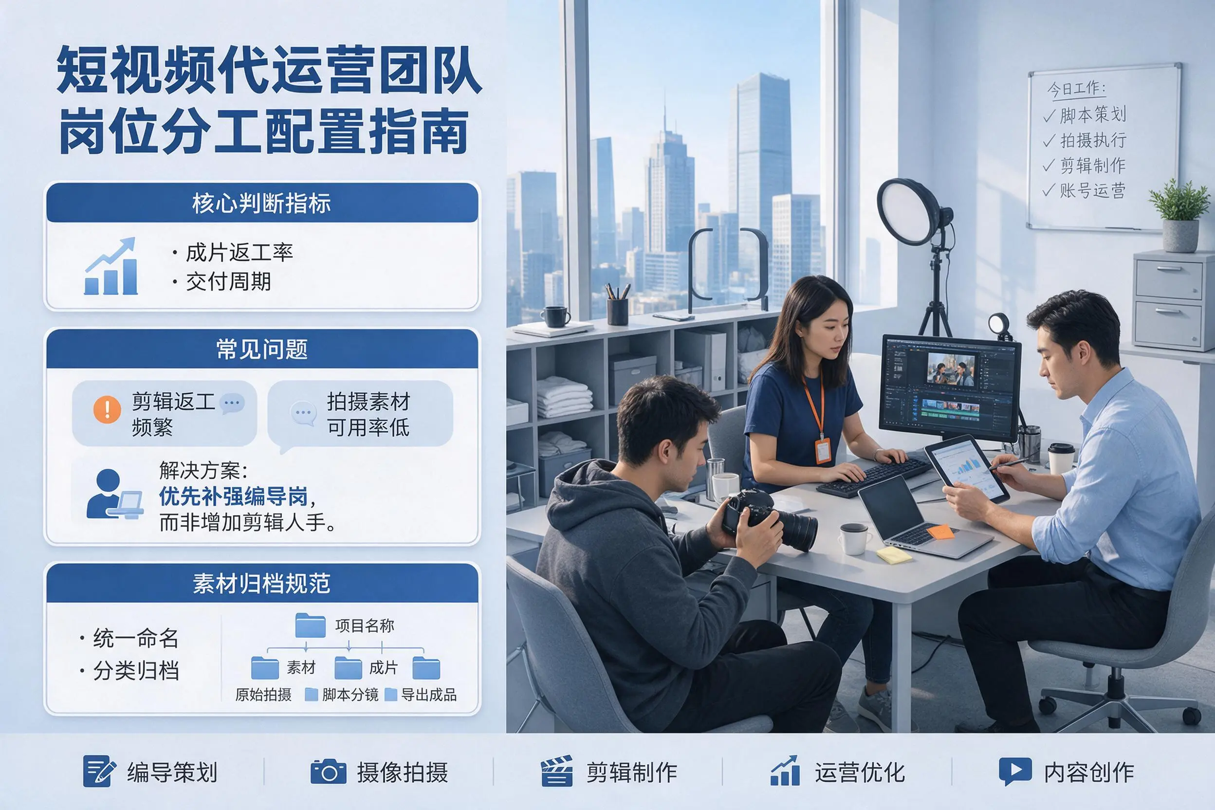 短视频代运营团队如何配置?广元企业岗位分工科普说明