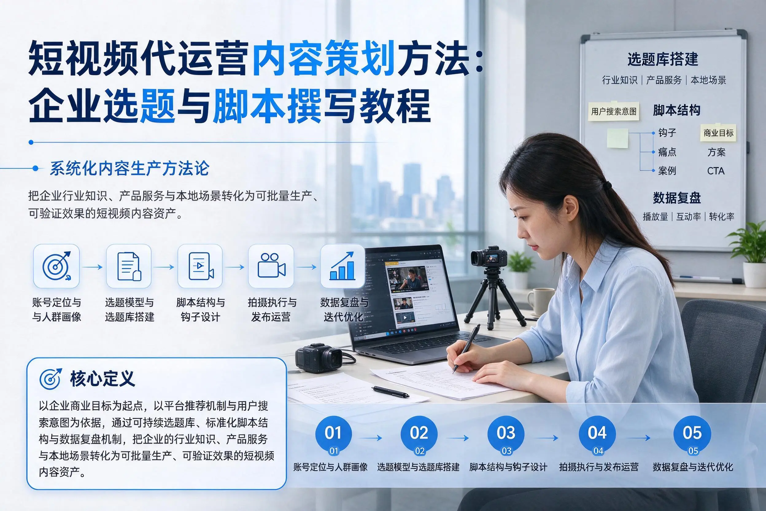短视频代运营内容策划方法:广元企业选题与脚本撰写教程
