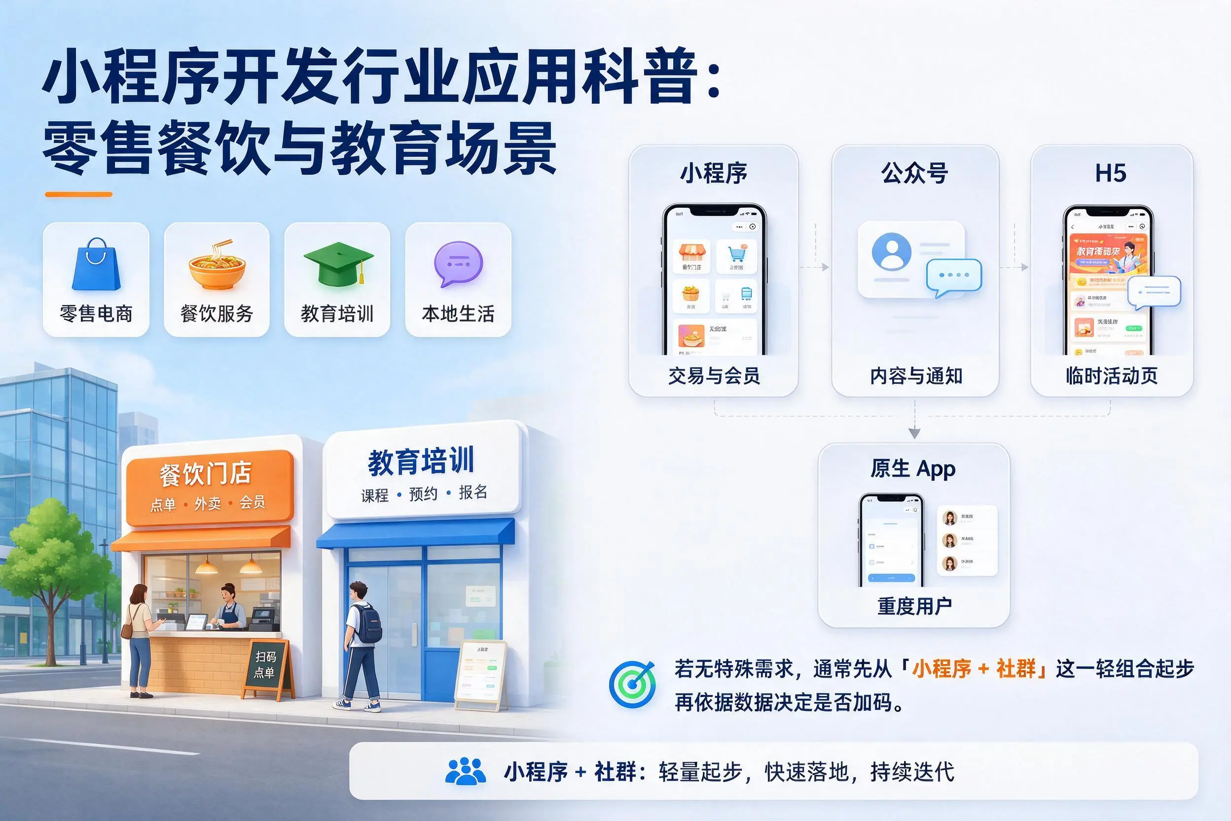 广元小程序开发行业应用科普：零售餐饮与教育场景