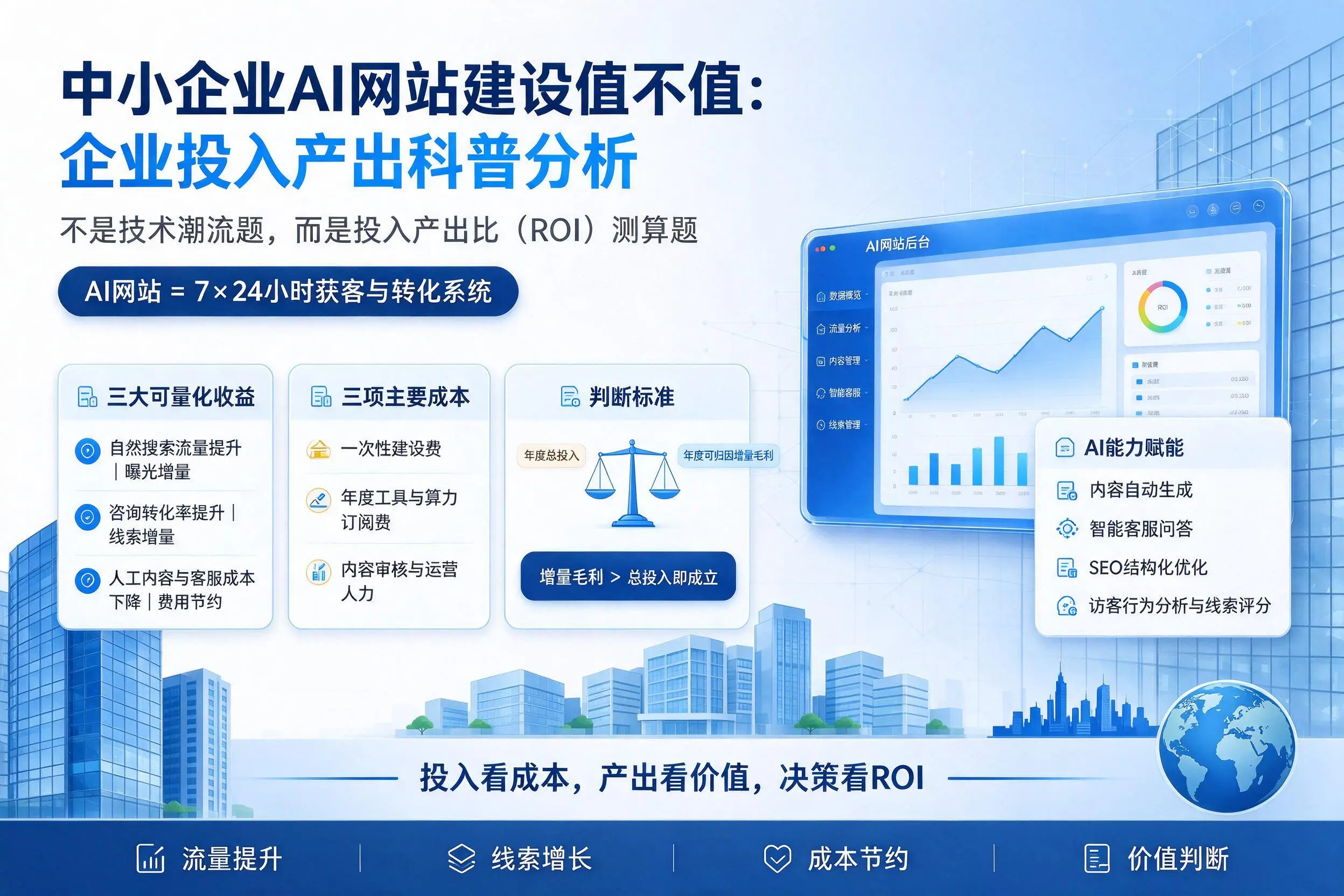 中小企业AI网站建设值不值：广元企业投入产出科普分析