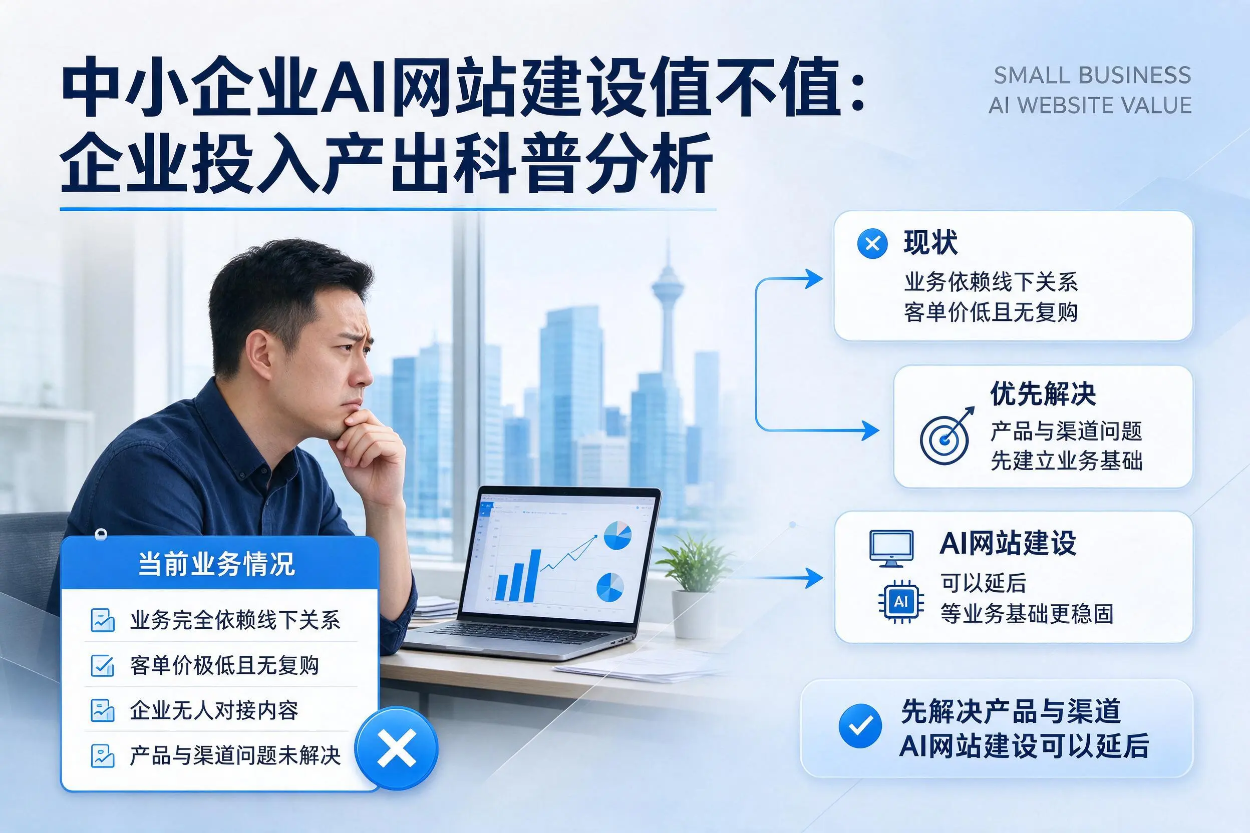 中小企业AI网站建设值不值：广元企业投入产出科普分析