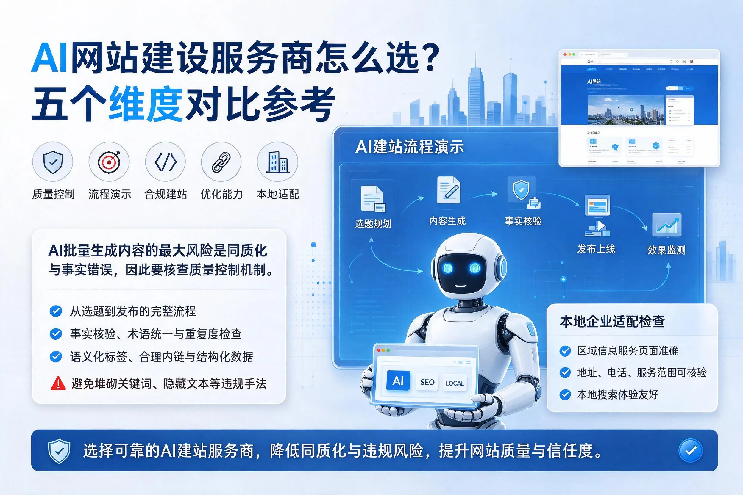 广元AI网站建设服务商怎么选?五个维度对比参考