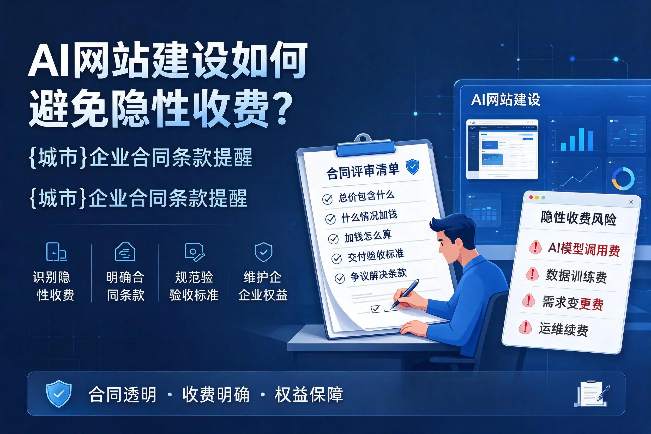 AI网站建设如何避免隐性收费?广元企业合同条款提醒